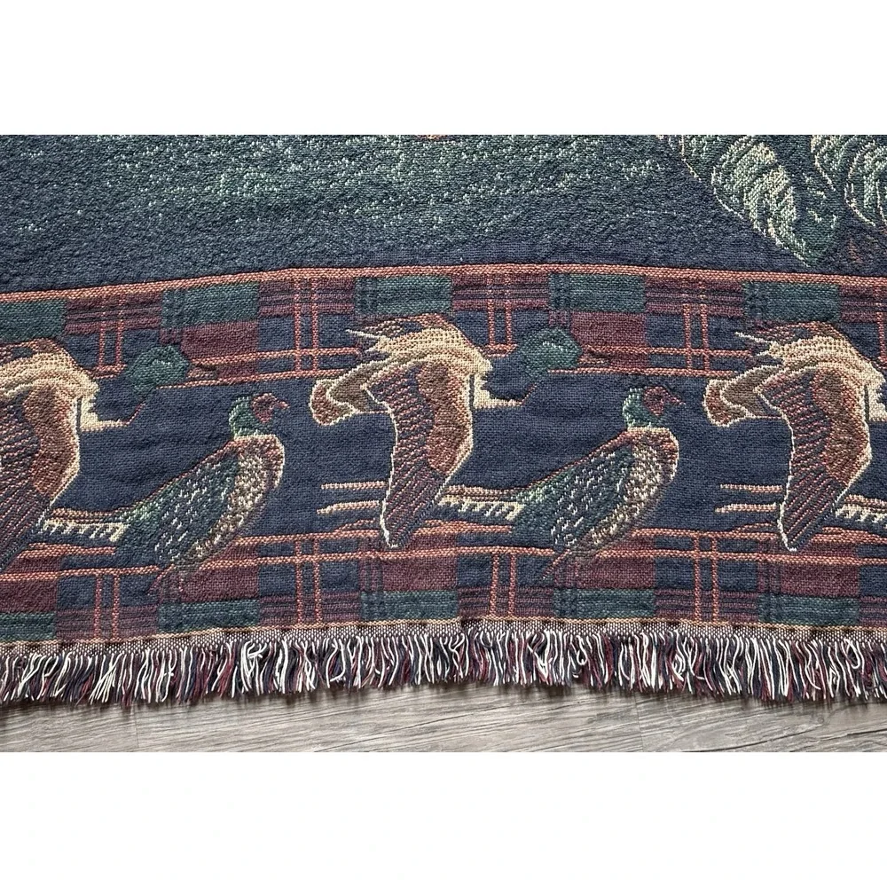 Golden Retriever Duck Hunting Blanket Soft  Warm Heavy Weave Vintage 44